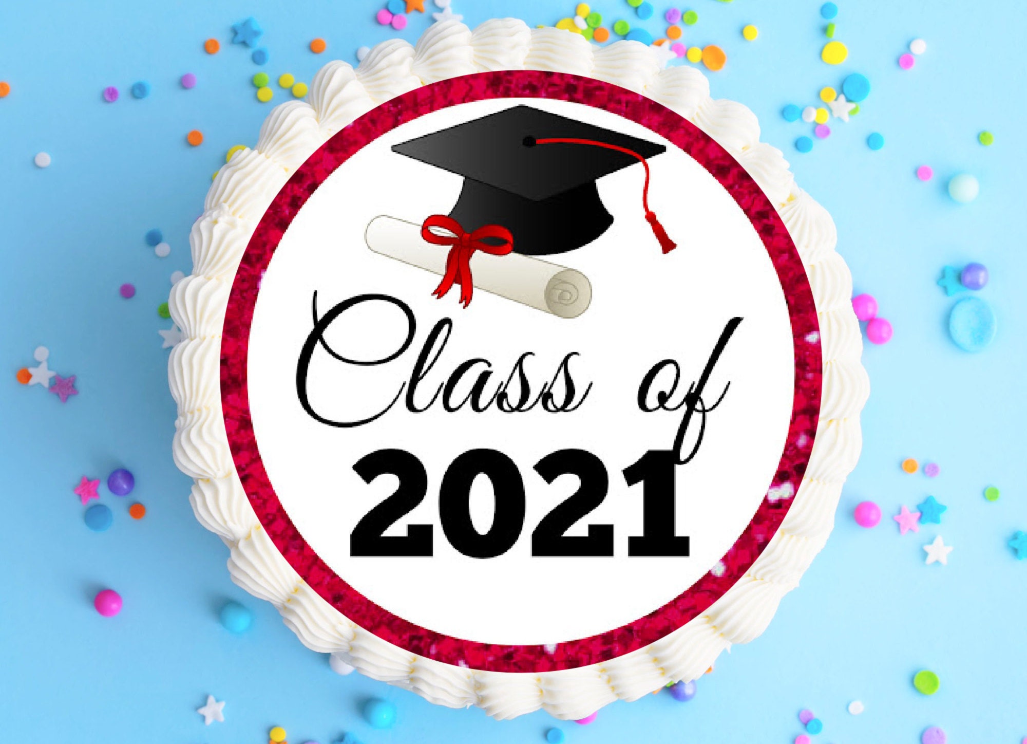 Cercle Rond Personnalisé Photo Design Edible Cake Topper plaquette Glaçage feuilles Cercle Rond Personnalisé Photo Design Edible Cake Topper plaquette Glaçage feuilles
