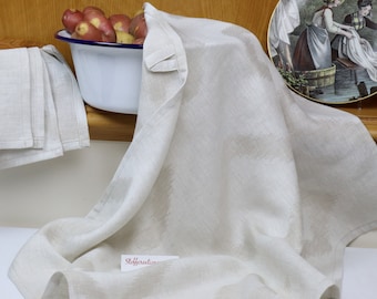 Homeware handmade Belgian linen towels for kitchen & bathroom | Extra large washed hand towel and small guest towels