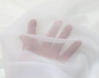 Fabric Sample Swiss Couture Chiffon, Swatch semi transparent extra wide Luxus Chiffon