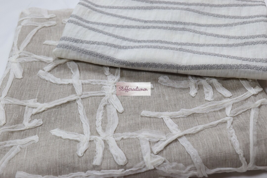 Belgian Linen Fabrics, Couture Linen Fabric Embroidered, Linen Fabrics