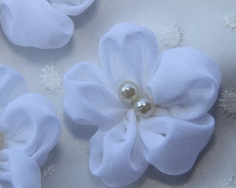 Small White Flower Hair Pins, White Flower Hair Clips, Wedding Hair Flower, Wedding Flower Hair Clip, Bridal Flower Hair Clip