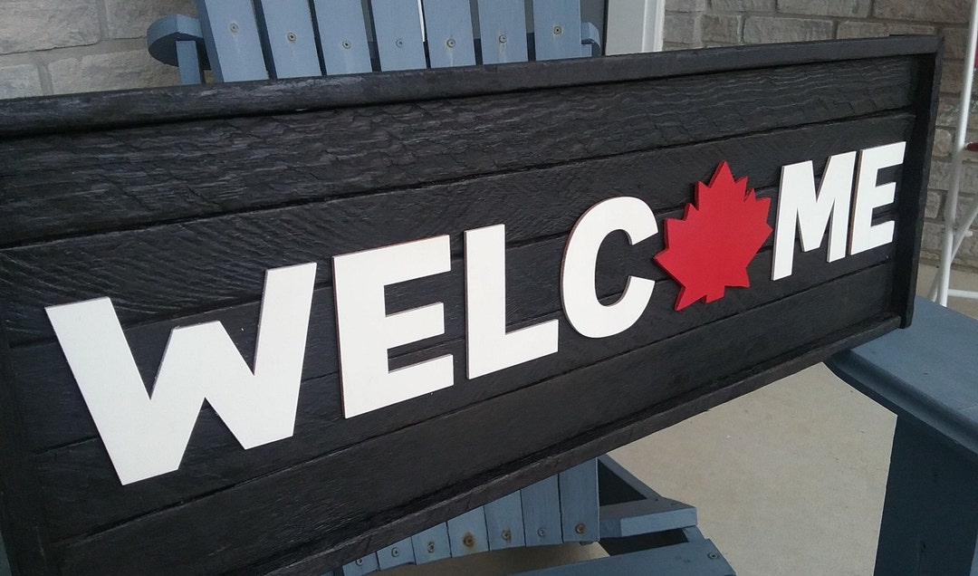 Reclaimed Wood Welcome Sign | Canada Sign | Canada Decor | Cottage ...
