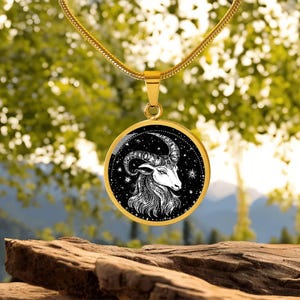 Capricorn Necklace - Sea Goat Pendant - Custom Engraving - Celestial Zodiac Star Sign Astrology Gift