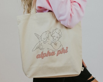 Tote Engel / Sorority Tote / große Sorority Einkaufstasche / Sorority Book Bag / Sorority Merch / griechisches Merch
