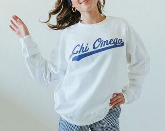 White Major League Crewneck / White Sorority Crewneck / White Sorority Sweatshirt / Sorority Apparel / Greek Apparel