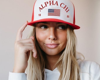 Casquette USA / Casquette de sororité brodée blanche / Casquette blanche de sororité / Casquette de sororité / Chapeau grec