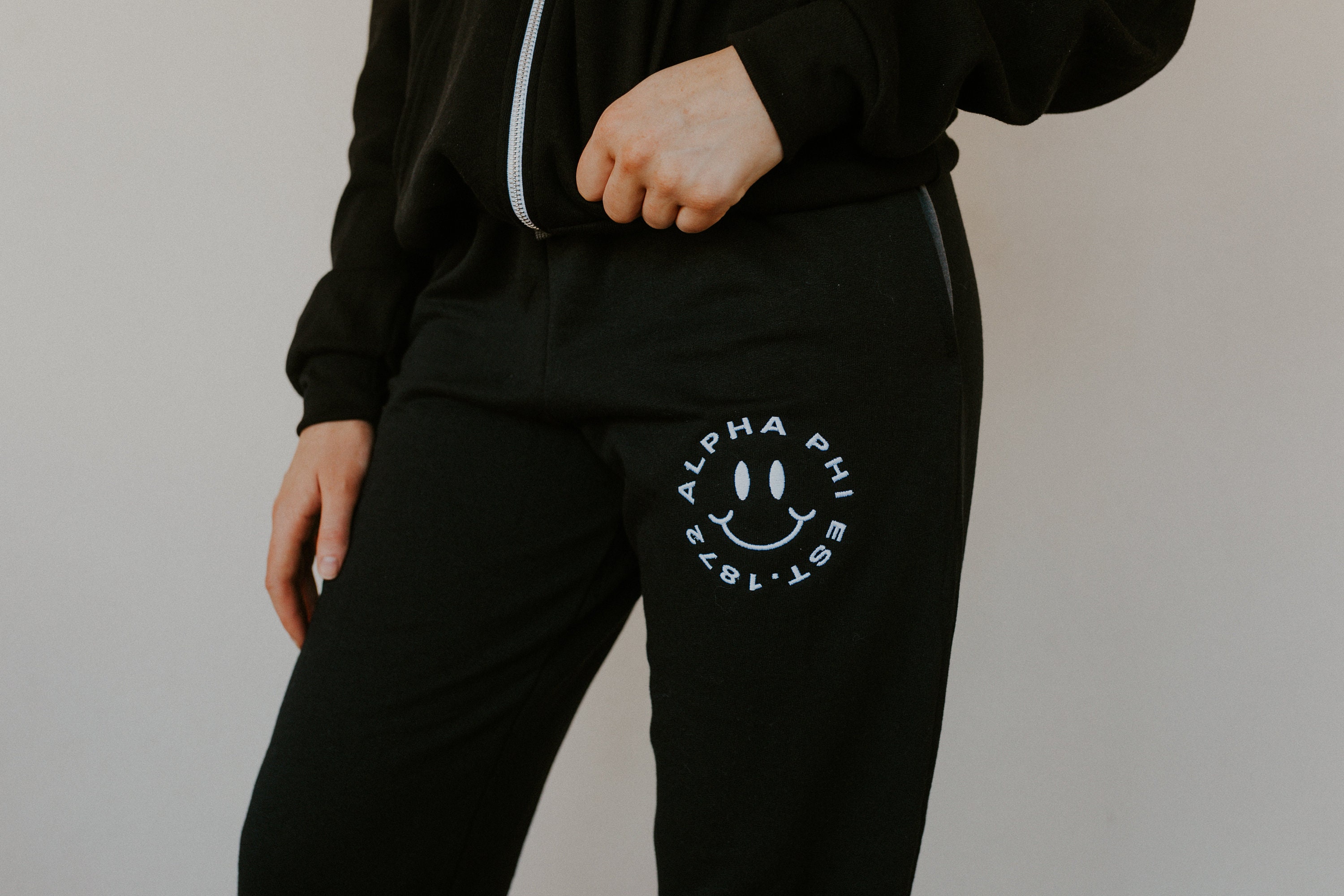 smiley face joggers