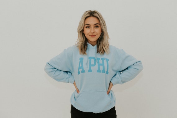 Collegiate Baby Blue Hoodie / available for multiple organizations! / greek gifts / greek sorority t shirts
