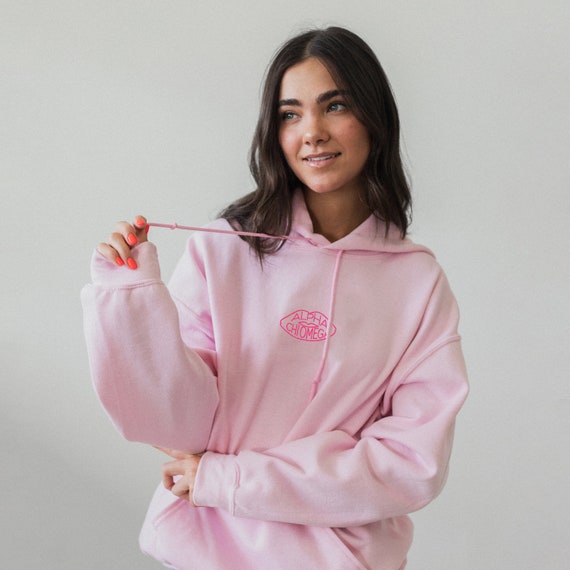 Pink on Pink Embroidered Lip Hoodie 