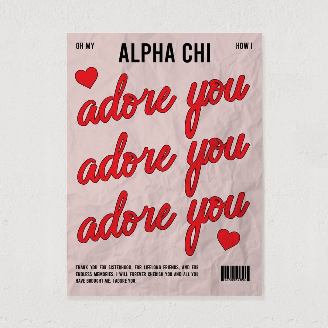 Adore You Art Print / Sorority Art Print / Sorority Wall Art / Sorority ...