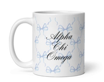 Blue Bow Mug / Sorority Coffee Mug / Sorority Coffee Cup / Sorority Cup / Greek Cup