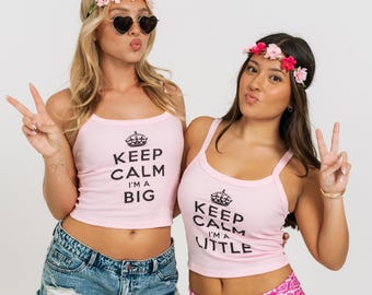Keep Calm Fam Tank Top / Pink Sorority Big Little Tanks / Pink Big Little Tops / Sorority Big Little Shirts / Sorority Fam Shirts
