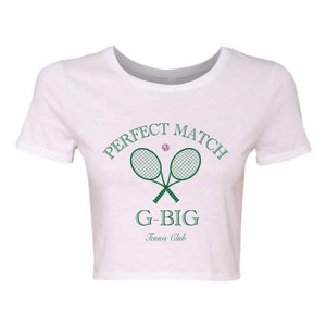 Perfect Match Fam Crop Tops / White Sorority Big Little Tees / White Big Little T-Shirts / Sorority Big Little Shirts / Sorority Fam Shirts image 7