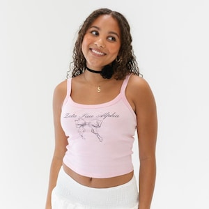 Rosa Schleife Tank Top / Rosa Sorority Tank Top / Rosa Sorority Top / Rosa Sorority Shirt / Sorority Bekleidung / Griechisches Kleid