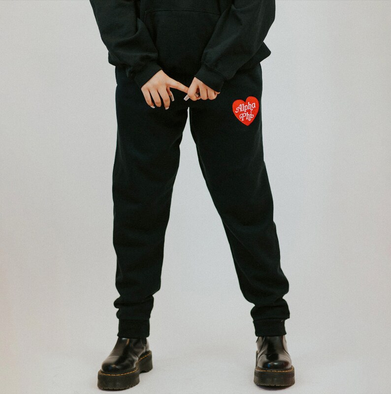 Embroidered Heart Sorority Joggers / Greek Sweatsuit / | Etsy