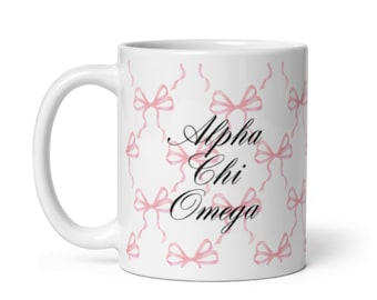 Pink Bow Mug / Sorority Coffee Mug / Sorority Coffee Cup / Sorority Cup / Greek Cup