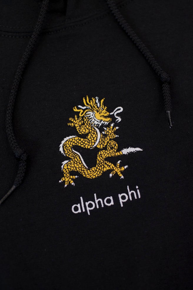 Black Embroidered Dragon Hoodie / Available for Multiple Etsy