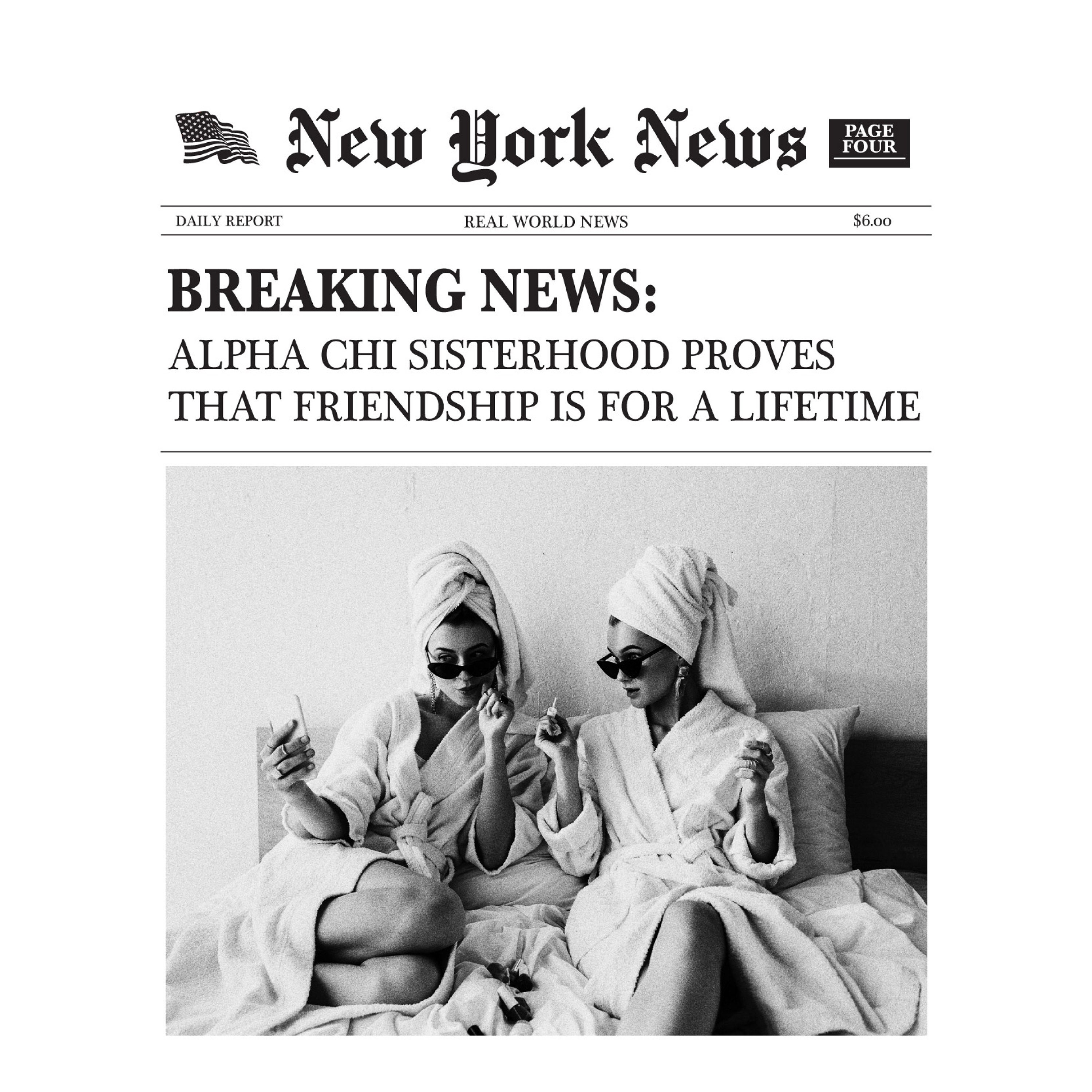 Newspaper Art Print / Sorority Art Print / Sorority Wall Art / Sorority Poster / Greek Decor