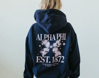 Bow Hoodie / Navy Sorority Hoodie / Navy Sorority Sweatshirt / Sorority Apparel / Greek Apparel