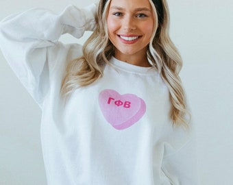 Sweetheart Crewneck / White Sorority Crewneck / White Sorority Sweatshirt / Sorority Apparel / Greek Apparel