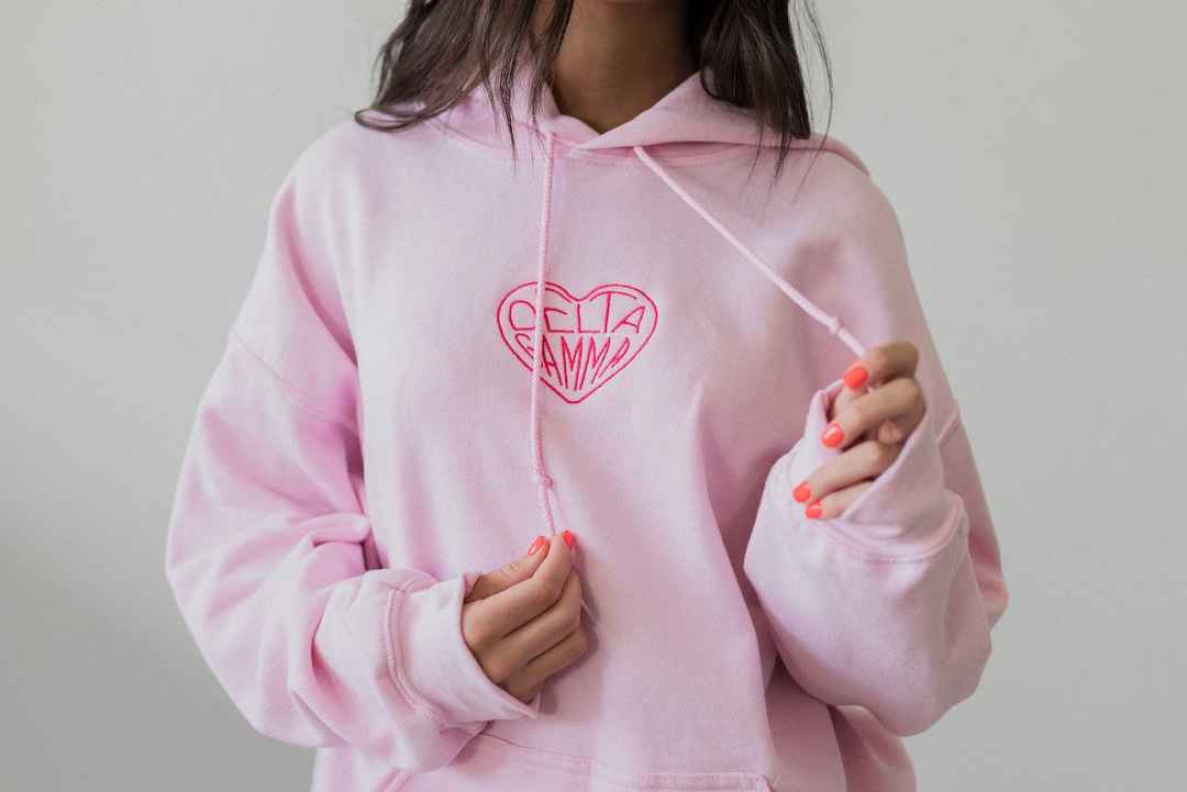 Pink heart best sale hoodie