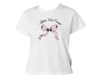 Put A Bow On It Baby Tee / White Sorority Tee / White Sorority T-Shirt / White Sorority Shirt / Sorority Apparel / Greek Apparel