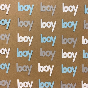 Baby Blue, Grey, and White Boy Confetti - Winter Baby Shower - Gender Reveal Confetti - Boy Baby Shower - It&#39;s a Boy Party - 150 pieces