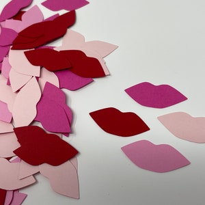 Lip Confetti - Kiss Confetti - Valentine&#39;s Day Decor - Love Confetti - Love Party Decorations - Makeup Confetti - Makeup Party - 200 pieces