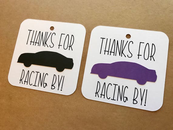 Thanks for Racing by Tags Birthday Favor Tags Racing Birthday