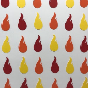 Flame Confetti - Red, Orange, Yellow Flame Confetti - Fire Confetti - Flame Decor - Fire Birthday Party - Fireman Party Decor - 300 pieces