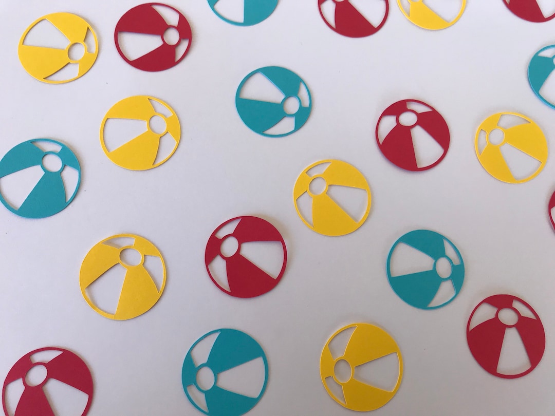 Red Yellow & Blue Beach Ball Confetti Beach Ball Decor Etsy