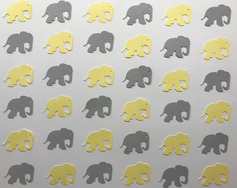 Yellow and Grey Elephant Confetti - Elephant Baby Shower Confetti - Yellow and Grey Baby Shower - Gender Neutral Baby Shower Decorations