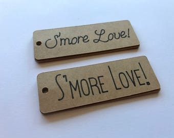 Mini S'More Love Tags - S'More Love Decor - S'more Love Favors - Fall Wedding Decor - Winter Wedding Decor - Wedding Favor Tags - Mini Tags