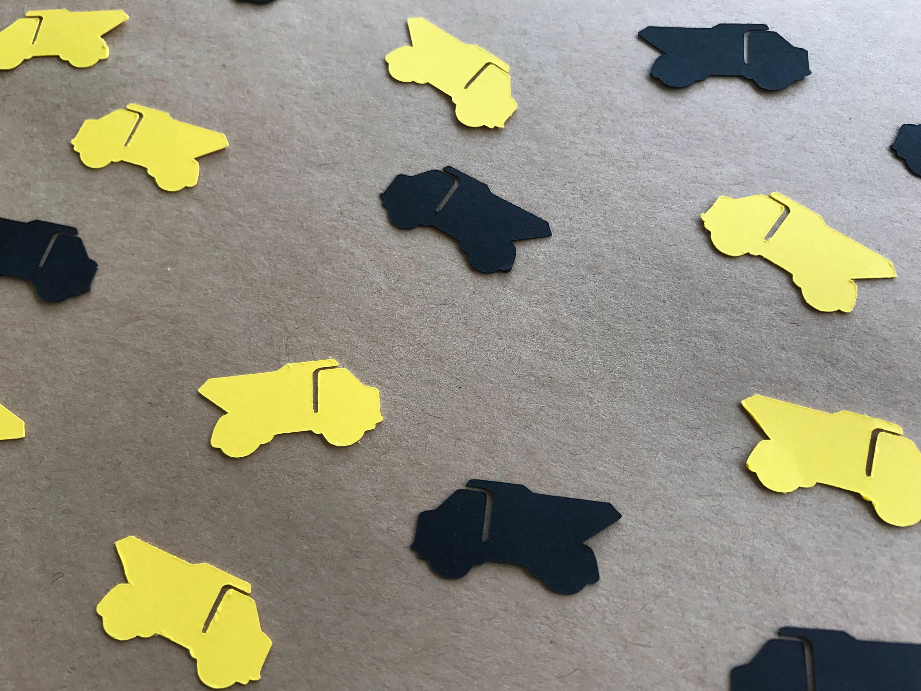 Black and Yellow Dump Truck Confetti Construction Birthday Party Truck Decor Construction Decor Boys Birthday 200 pieces
