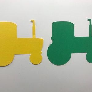 Tractor Die Cuts - Green and Yellow Tractors - Tractor Birthday Party - Farm Birthday Party - Tractor Decorations - Farm Party Decor