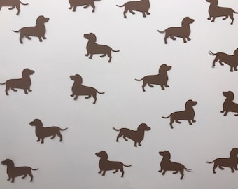 Dog Confetti - Dachshund Confetti -Dachshund Birthday Party - Dog Birthday Party - Dog Decorations - Dog Baby Shower Decor - Brown Dog Decor