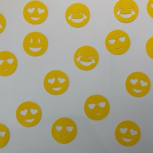 Yellow Emoji Confetti - Emoji Birthday Party Decorations - Emoji Decor - Teen Birthday Party Decor - Smiley Face Confetti - Smile Decor