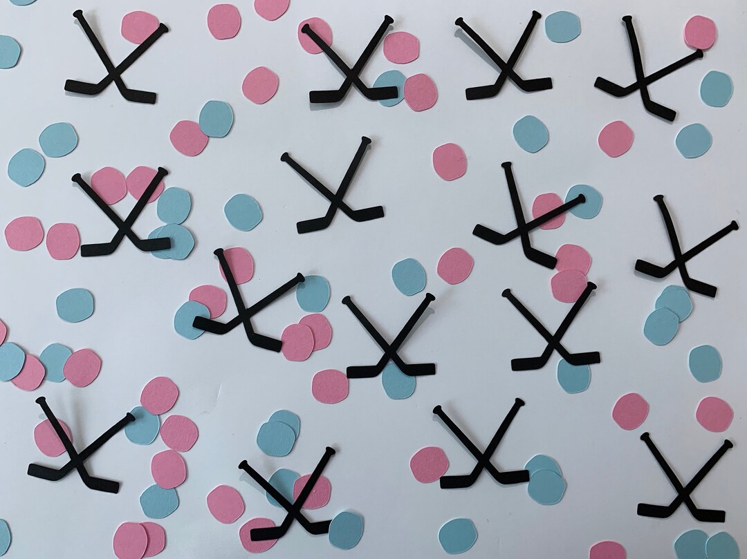 Hockey Gender Reveal Confetti Gender Reveal Party Decorations Girl or Boy Confetti Hockey Baby