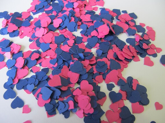 Mini Pink And Blue Heart Confetti Heart Decorations Pink Etsy
