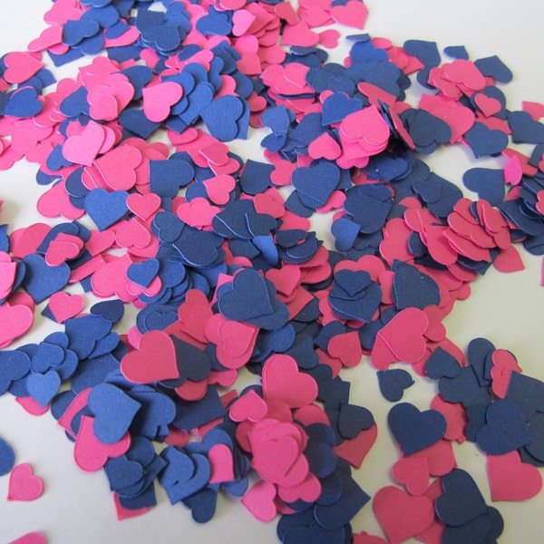 Mini Pink and Blue Heart Confetti - Heart Decorations - Pink Wedding Decorations - Blue Wedding Decorations - Pink and Blue Decorations