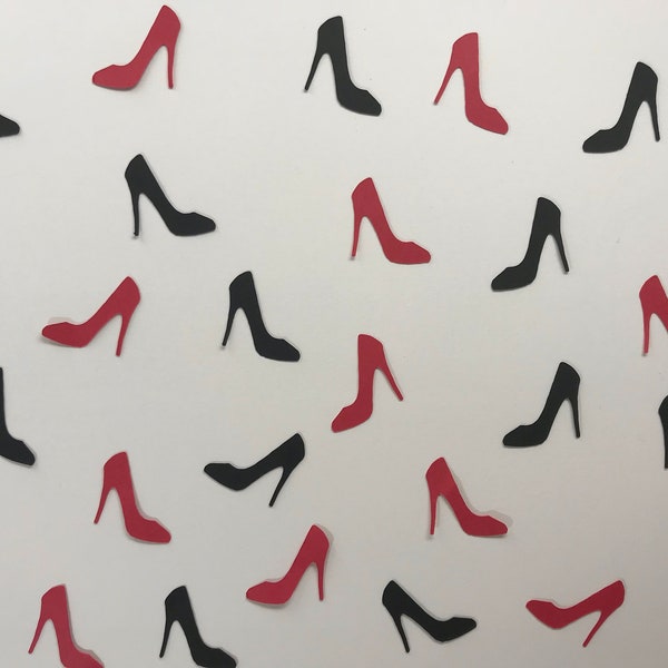 High Heel Confetti - Red and Black Heels - Pink and Black Heels - Bachelorette Party Decor - High Heel Decor - Wedding Shower - 100 pieces