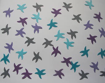 Purple, Blue, and Grey Starfish Confetti - Mermaid Party Decorations - Starfish Decorations - Girl Birthday Party - Ocean Party - 250 pieces