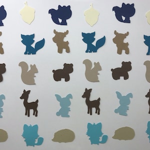 Blue Woodland Creatures Confetti - Woodland Birthday Party Decor - Woodland Baby Shower - Boy Birthday Party Decor - 250 pieces