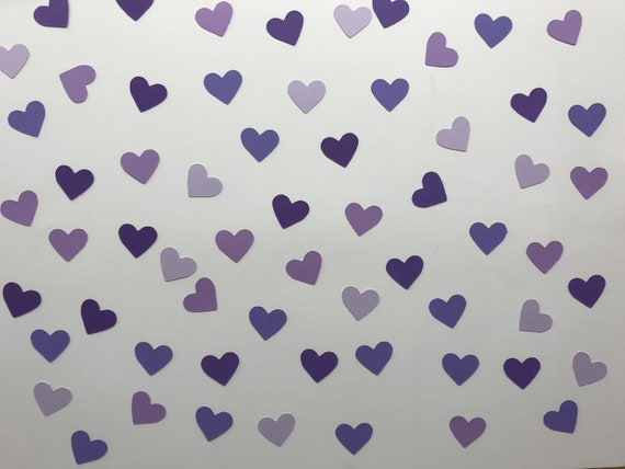 Shades Of Purple Heart Confetti Purple Wedding Decorations Etsy
