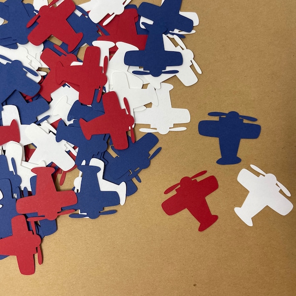 Red, White, and Blue Airplane Confetti - Airplane  Birthday Party - Time Flies Birthday Party - First Birthday Party - Little Boy Birthday