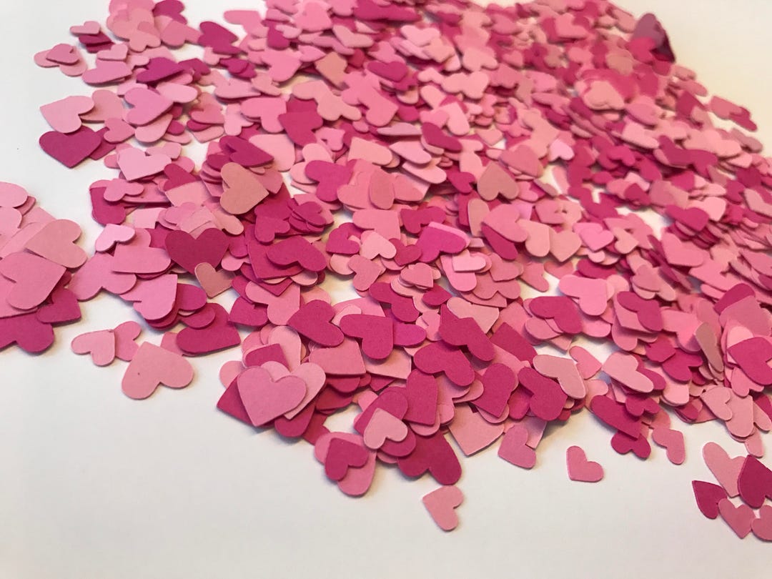 Mini Pink Heart Confetti Shades of Pink Pink Wedding Decorations Heart  Confetti Pink Bridal Shower Decor pink Baby Shower 