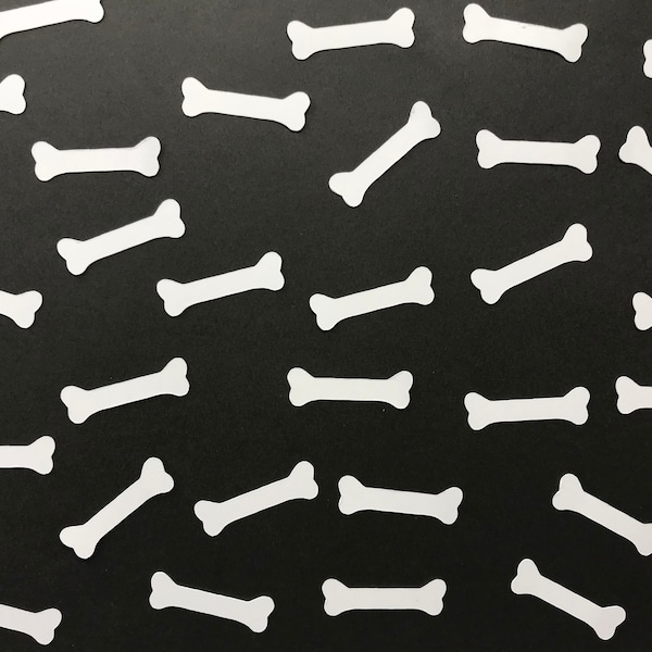 White Bone Confetti - Puppy Party Decorations - Dog Bone Decorations - Dog Bone Die Cuts - Dog Birthday Party Decorations - Puppy Birthday