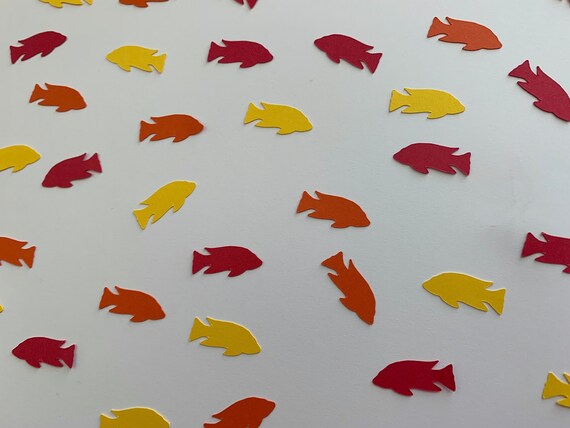 Red, Orange, and Yellow Fish Confetti Fish Party Decorations Fish