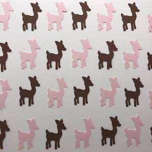 Pink and Brown Baby Deer Confetti - Fawn Confetti - Woodland Baby Shower Decor - Girl Baby Shower - Baby Girl Fawn Decor - 200 pieces