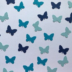 Shades of Blue Butterfly Confetti - Blue Butterfly Decor - Birthday Butterfly Decor - Butterfly Baby Shower Decor - Blue Decor - 150 pieces